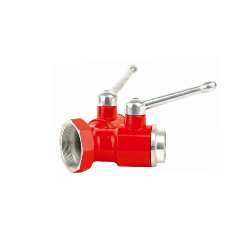 Twee wegen verdeler met kogelventiel